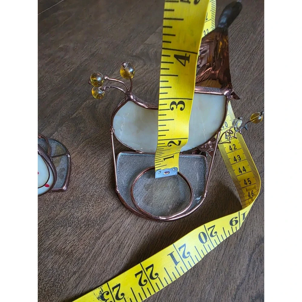 Vintage Stained Glass Chicken Tea Light Candle Holders Set of 2 Farmhouse Decor